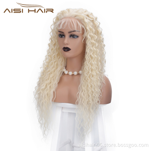 Lace Frontal Wig Deep Wave Long Wavy Blonde Wig Afro Kinky Curly Cosplay For Black Women Front Lace Hair Wigs